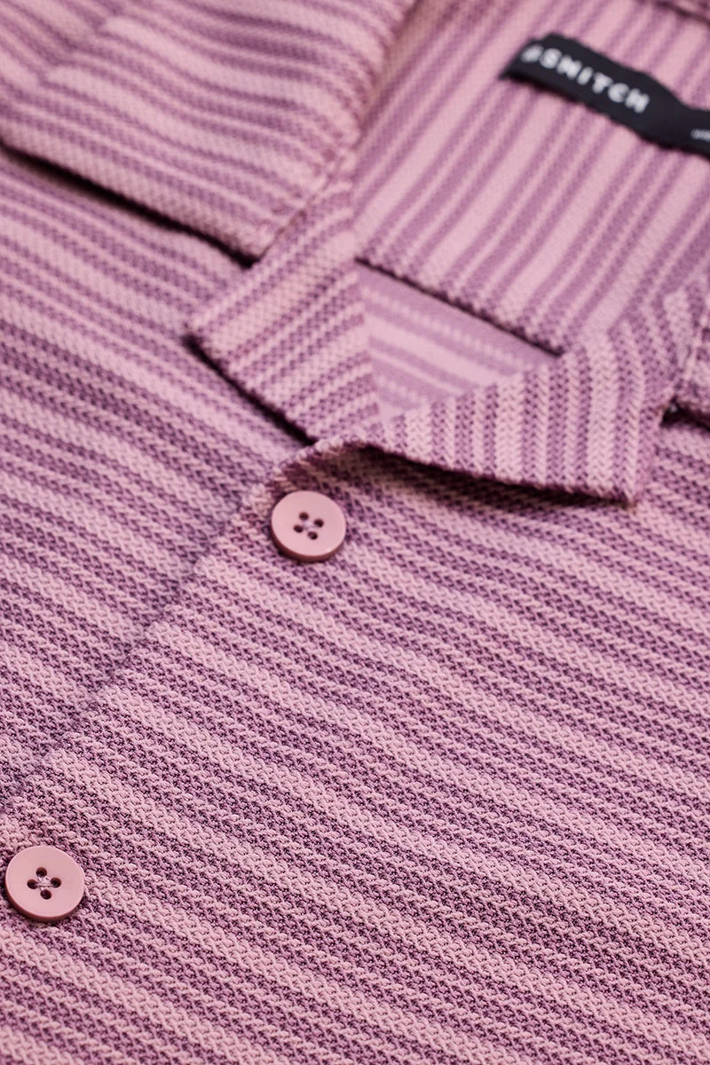 سنيتش Pink Box Fit Stripes Shirt
